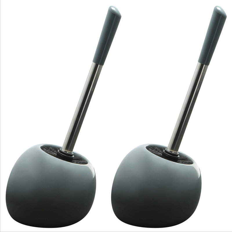 Bath Bliss Toilet Brush And Holder, Gray