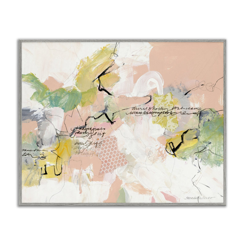 Abstrait rose cachemire encadré, estampe numérique, design par Suzanne McCourt, H 11 po x l 14 po