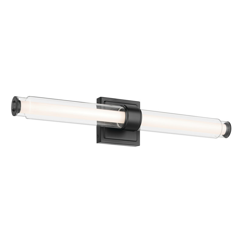 26.5" Linear Bath Bar Medium LED with Clear Glass, Satin Black