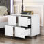 Tables de chevet modernes avec rangement, table de chevet en MDF blanc et métal pour la maison