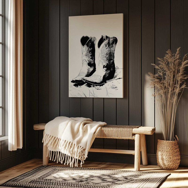 Toile tendue Western Noir, H 48 po x l 32 po