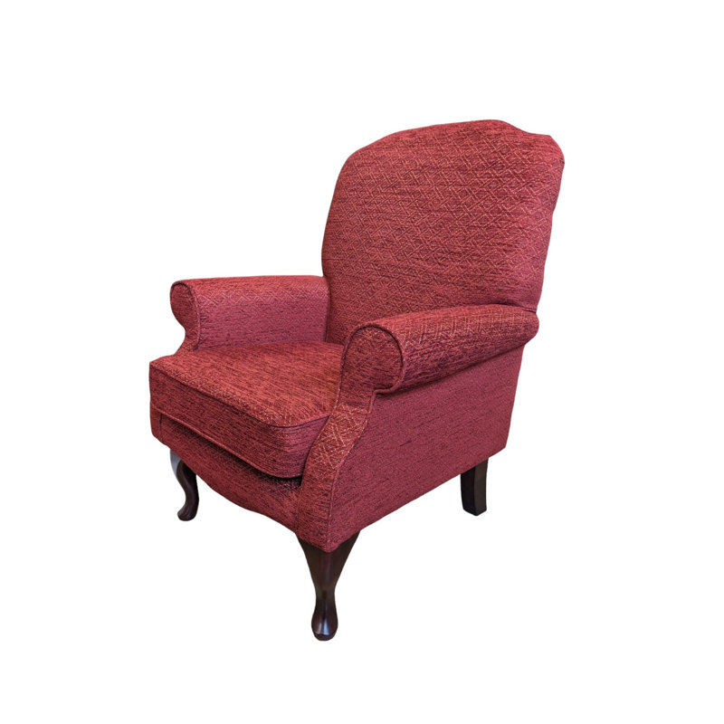 Clarkston Upholstered Armchair, Mahogany, Zaffiro Dove