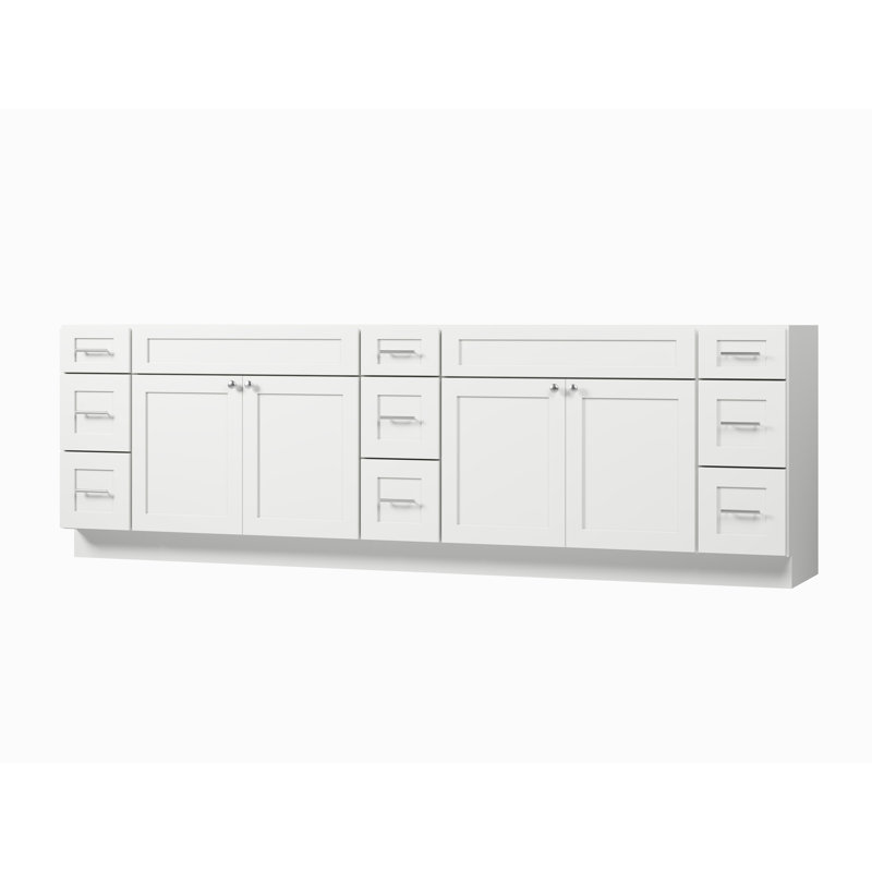 108 Double Bathroom Vanity Base Only, White