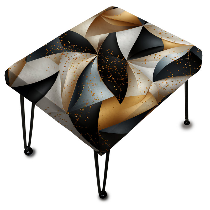 Noir et or rétro Fusion Perspectives - Repose-pieds rectangulaire géométrique