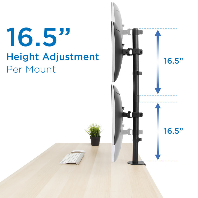 Height Adjustable 2 Screen Monitor Stand