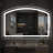 60 in. W x 36 in. H Arch Metal Framed LED Bathroom Vanity Mirror-2012296113