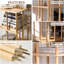Tour de bibliothèque pivotante à 360° en bois massif à 5 niveaux, bibliothèque ronde à roulettes, rangement d'angle gain de place pour enfants et adultes, chambre, salon, bureau