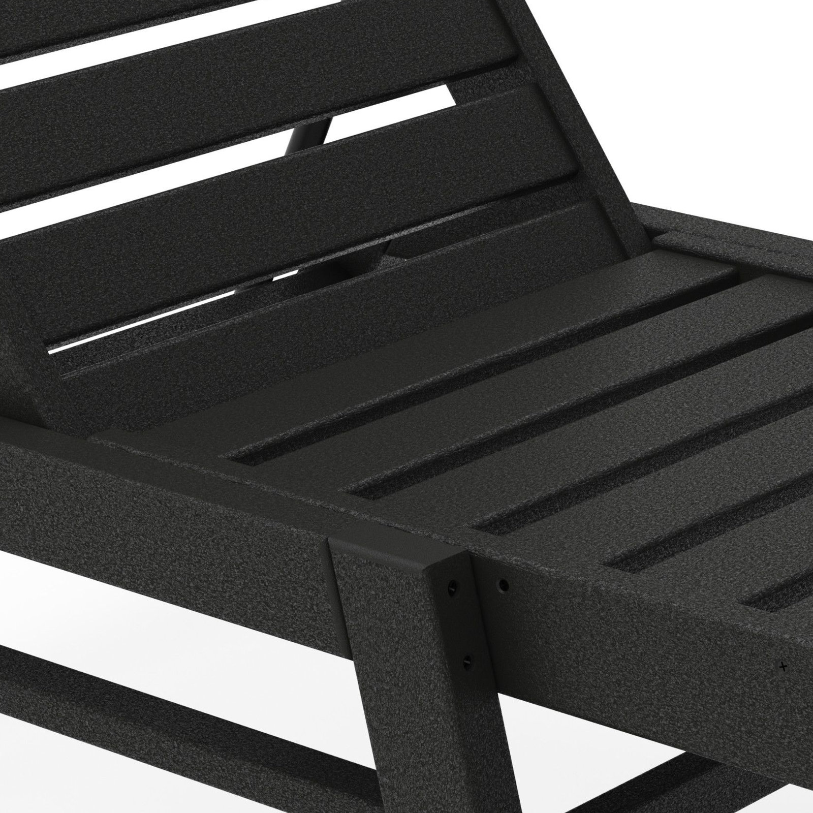 POLYWOOD® Nautical 24" Patio Chaise Lounge, Black