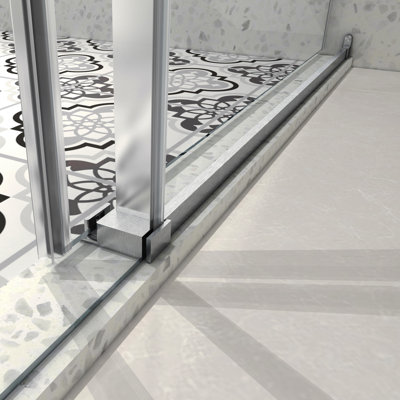 5476 porte de douche fixe et une porte décalée sans cadre 5476, grandes poulies en acier inoxydable 304 de 70 mm avec fonction de fermeture en douceur réglable, avec nettoyage facile et protection anti-déflagrante
