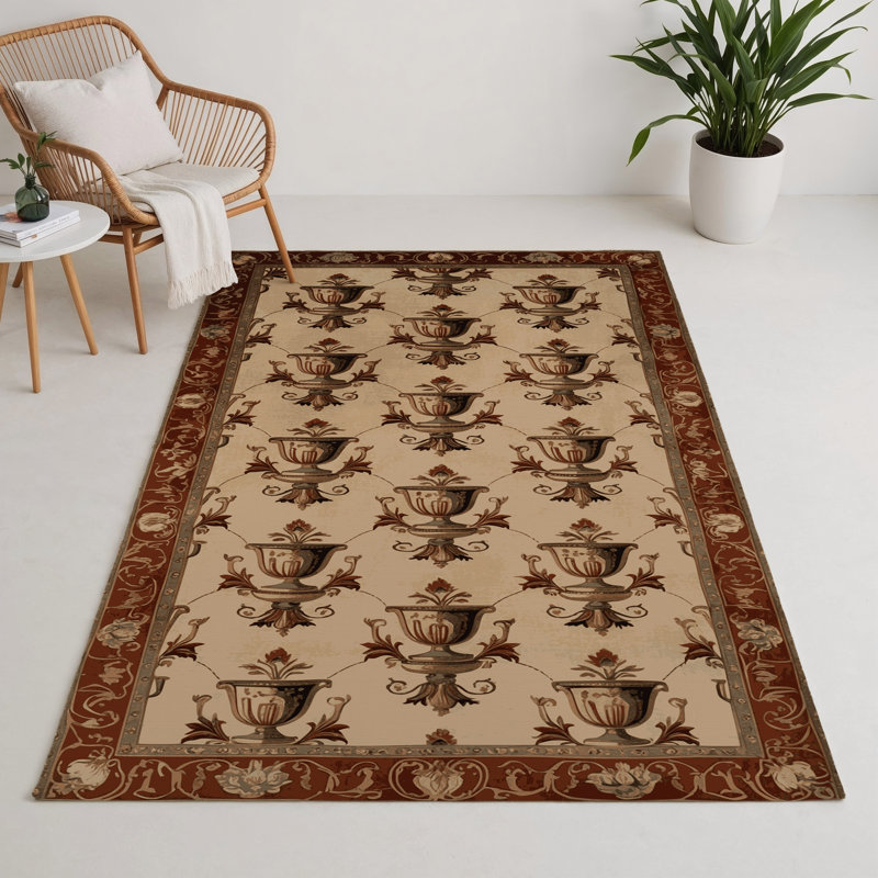 Tapis d'intérieur et d'extérieur brun français, Rectangulaire 3 pi x 5 pi