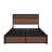 Large raised-pattern storage bed frame, wooden platform bed frame with multiple drawer storage function, bedside socket