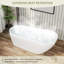 Baignoire autoportante ovale en acrylique blanche L 67 po x l 29,5 po avec rétention de chaleur, bonde escamotable et trop-plein 13,8 po-125397161