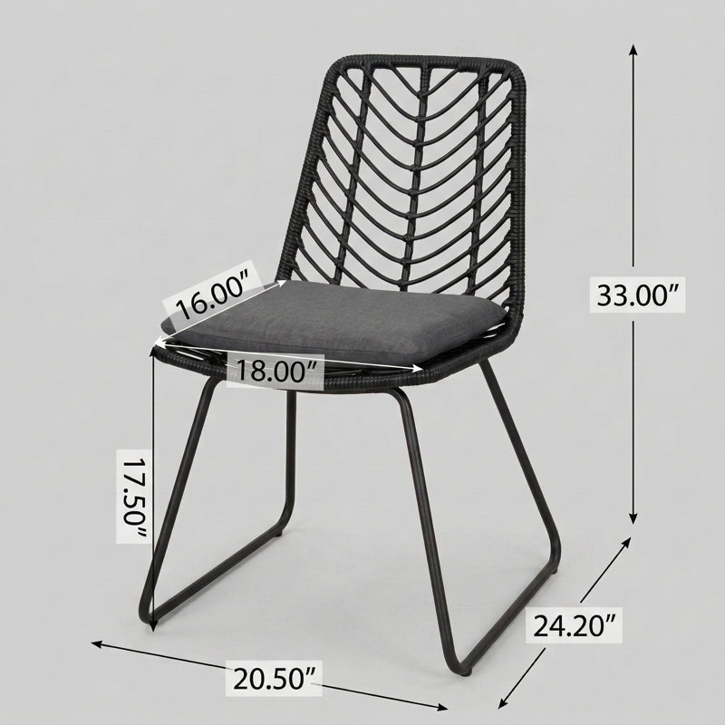Deux chaises avec coussins assortis, finition grise