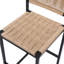 Chaises fonctionnelles de salle à manger - de 2, siège en corde de papier, vis de bar chic, 2 pièces, tissage, noir et miel