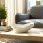 Bol décoratif long à nervures ovales pour la décoration intérieure - bol texturé moderne pour le style de la salle à manger, le décor du salon ou la console - blanc