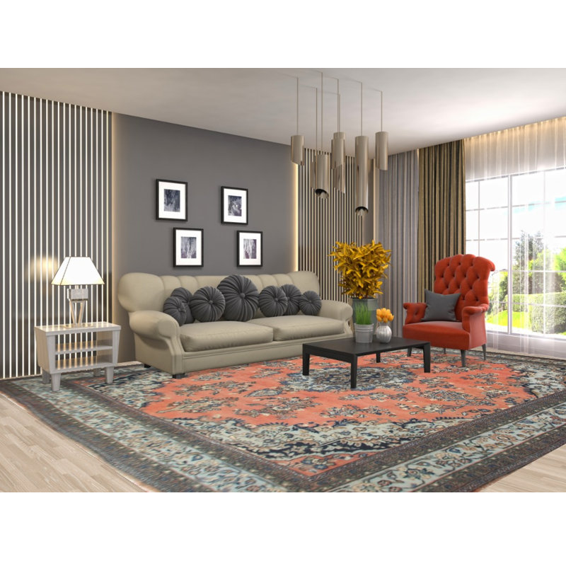 Tapis traditionnel en laine fait à la main 10 x 13