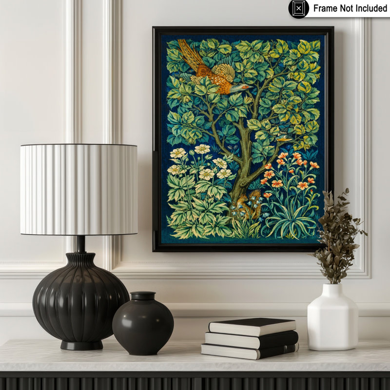 William Morris - faisan, Sans cadre, Affiche, H 18 po x l 24 po