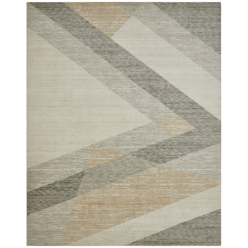 Rosemont Coastal Mist Wool Handcrafted Area Rug, Beige, Rectangle 3'6" x 5'6"