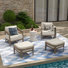 Fauteuils club avec coussins et repose-pieds Harmonti