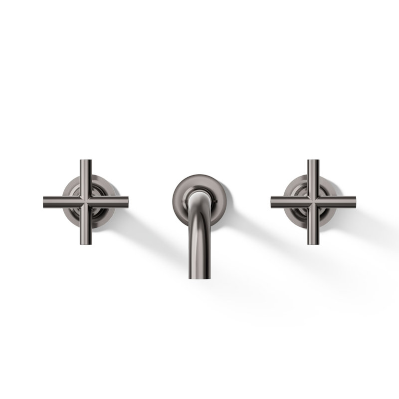 Purist® Wall Mounted Bathroom Faucet, Vibrant Titanium, Cross Handle