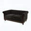 Causeuse en velours Chesterfield - Structure en bois de pin, noir-1895551487