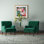 Fauteuil capitonné en velours avec garniture cloutée 28,5 po Jakub 