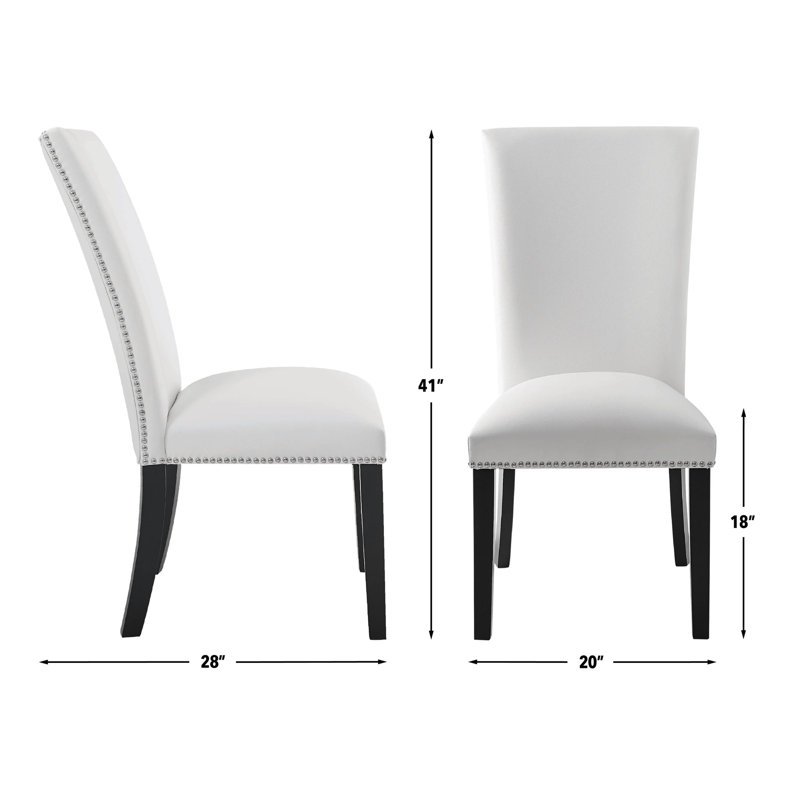 Chaise rembourrée Camila, Blanc