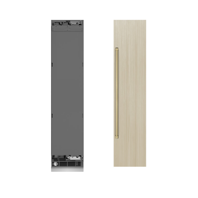 ZLINE Autograph 18 in. 8.6 cu. ft. Panel Ready Hinge Column Freezer with Graphite Gray Interior and Accents, Champagne Bronze
