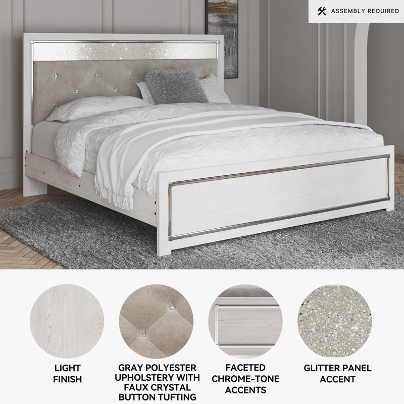 Beamond Upholstered Panel Bed, King