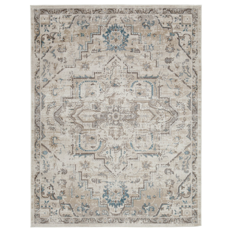 Barkham 8' x 10' Gray Beige Blue Medallion Rug