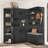 Multifunctional Left-Right Combination Hall Cabinet With Storage And 4 Hooks,Storage Cabinet/Hall Tree 2 In 1-836758436