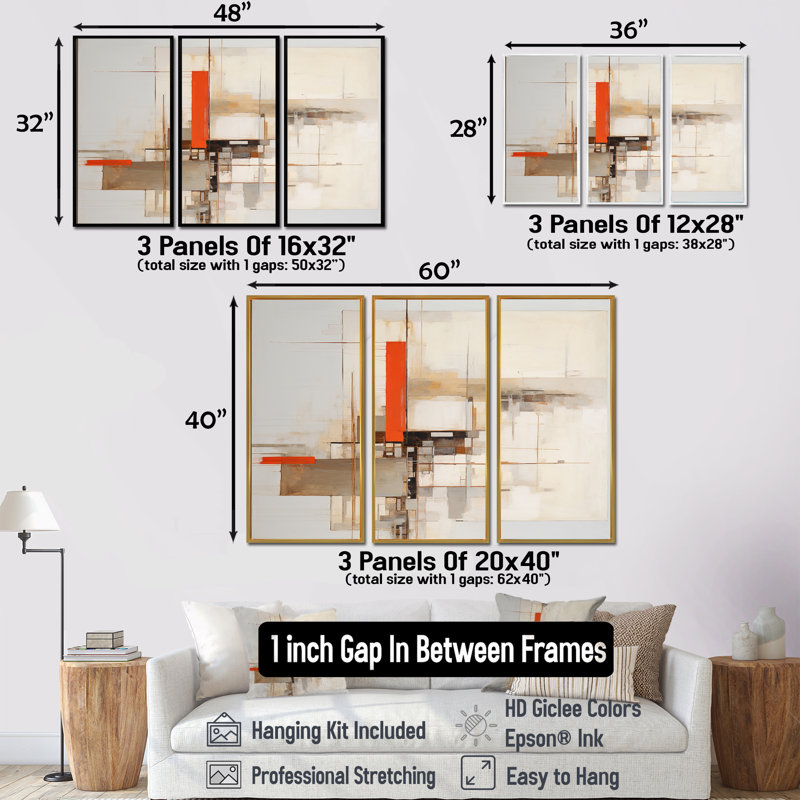 Ensemble d'œuvres d'art mural Ro ro, Cadre flottant brun, H 40 po x l 60 po x P 1 po