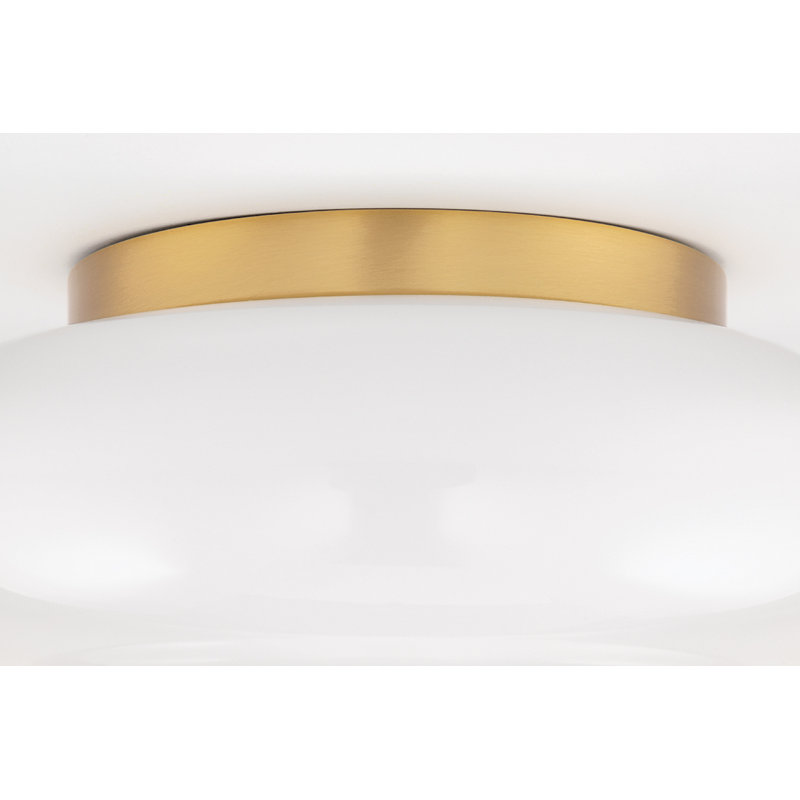 Alfonso Glass Flush Mount, Aged Brass