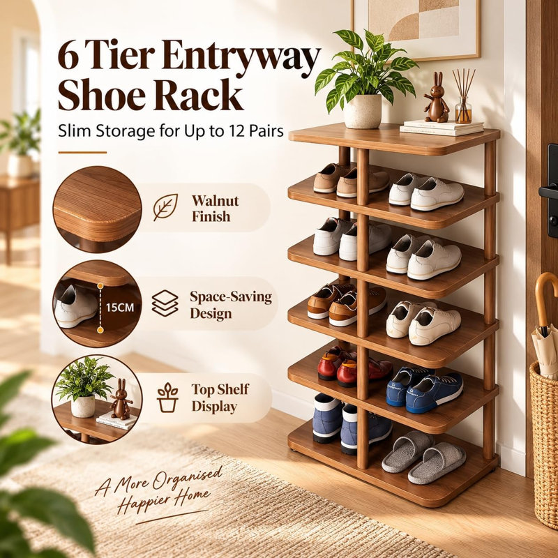 12 Pair Shoe Rack