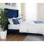 Lit moderne tapissier en tissu d'ameublement capitonné de style grand lit 1pc-615982051