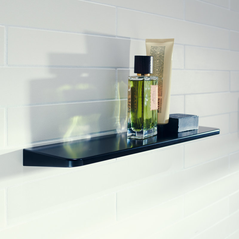 Universal Circular Wall Mounted Shower Shelf, Matte Black