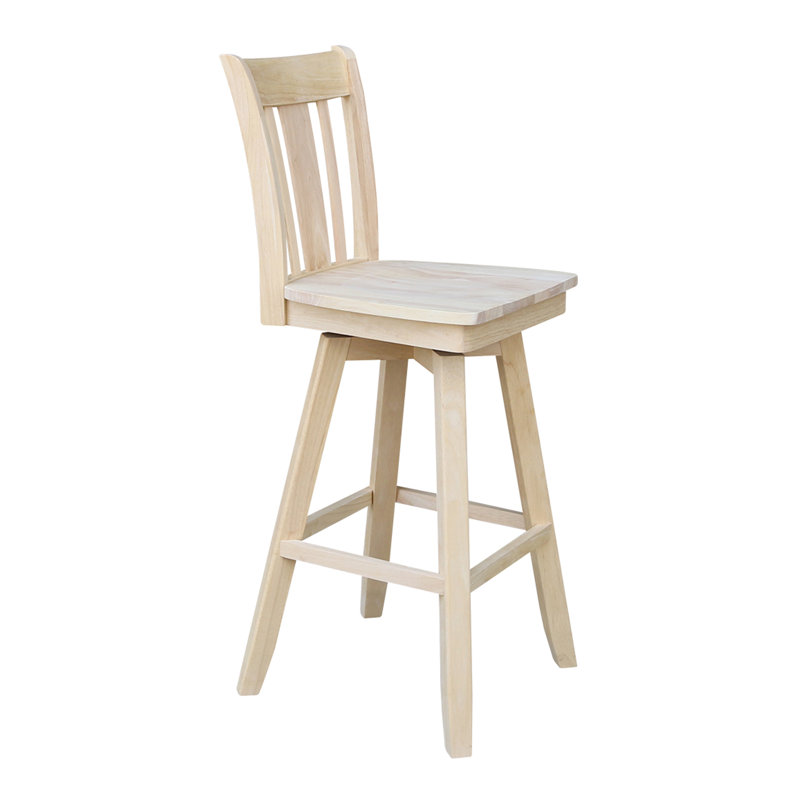 Tabouret de bar pivotant en bois massif Derene, Tabouret de bar (assise de 30 po de hauteur)