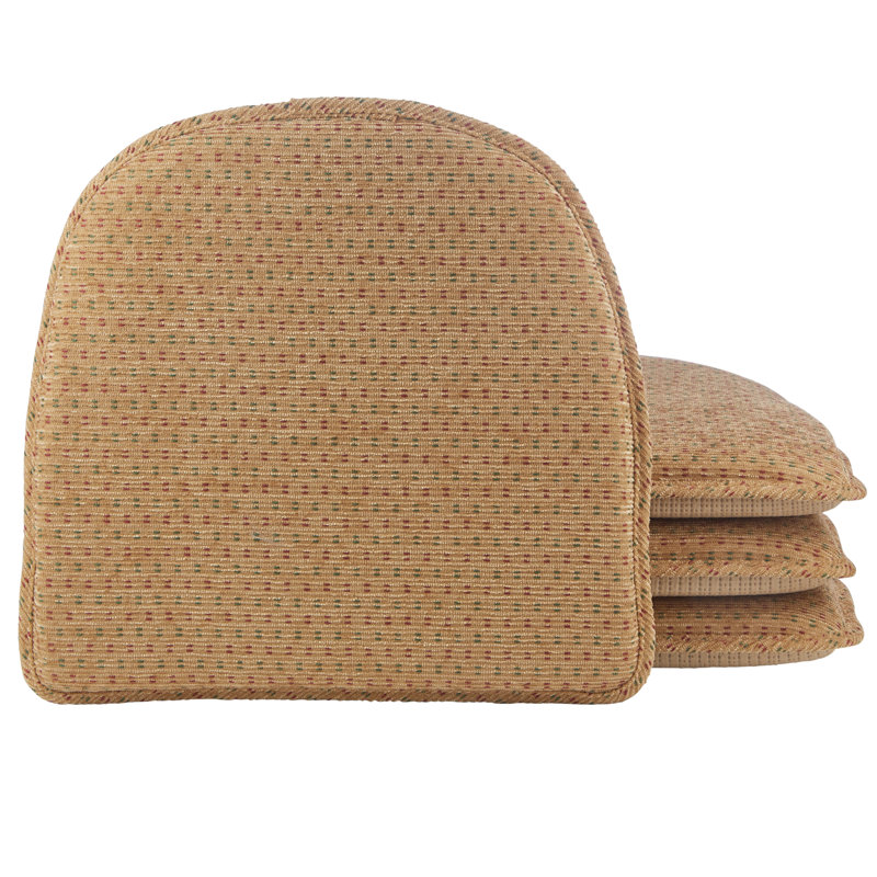 Non-Slip Chair Cushions, 16 X 15 X 2 Inches, Set of 4, Natural