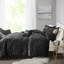 Édredon simple / simple TG en velours - noir, matelassé losangé, lavable à la machine avec coussin, lavable, jeté-129906250-129906252