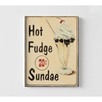 Malt Shop II By Catherine Jones, Vintage Sundae Ice Cream Shop Sign Decor, Hot Fudge Sunday Kitchen Poster, Retro Sundae Bar Decor
