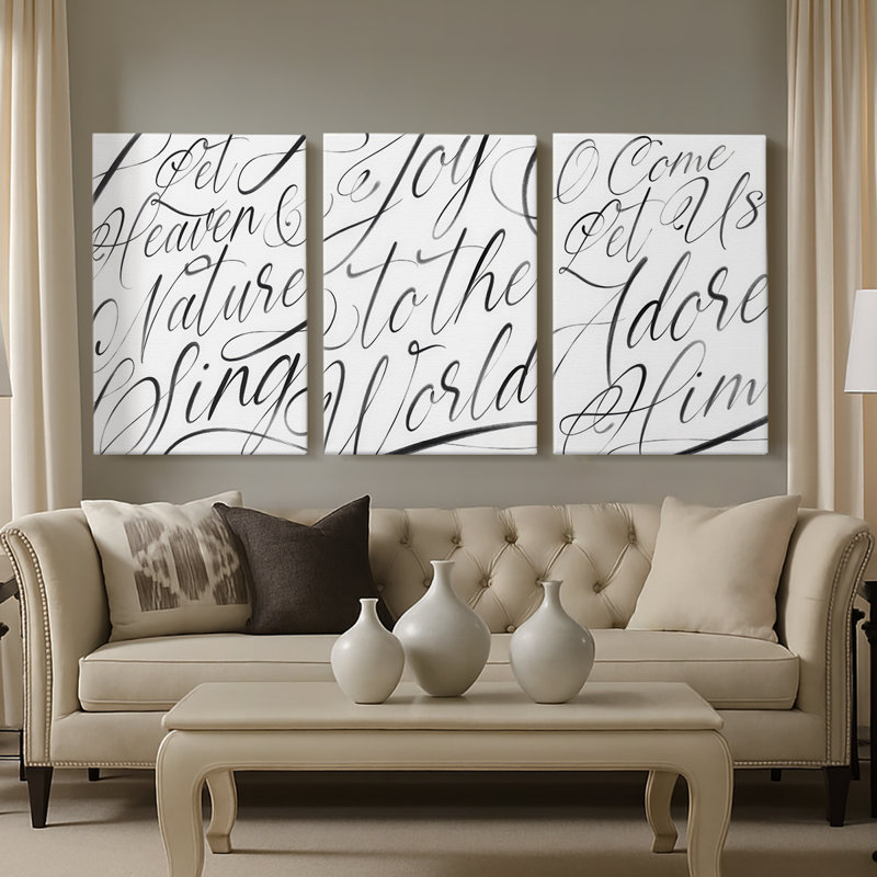 Heaven and Nature - Toile tendue avec châssis sur mesure - 3 pièces, H 27 po x l 54 po