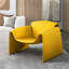 Fauteuil d'appoint moderne en similicuir, fauteuil lounge sculptural incurvé de 78 cm de large, fauteuil de lecture rembourré en cuir PU pour salon, chambre ou bureau-582250709