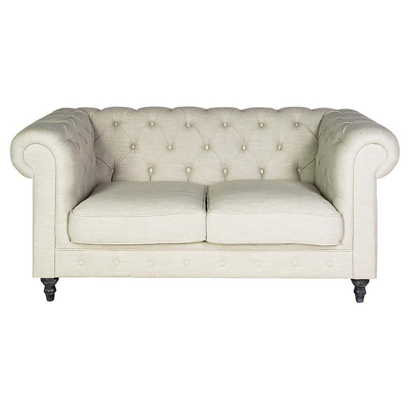 Milan 71'' Linen Rolled Arm Settee