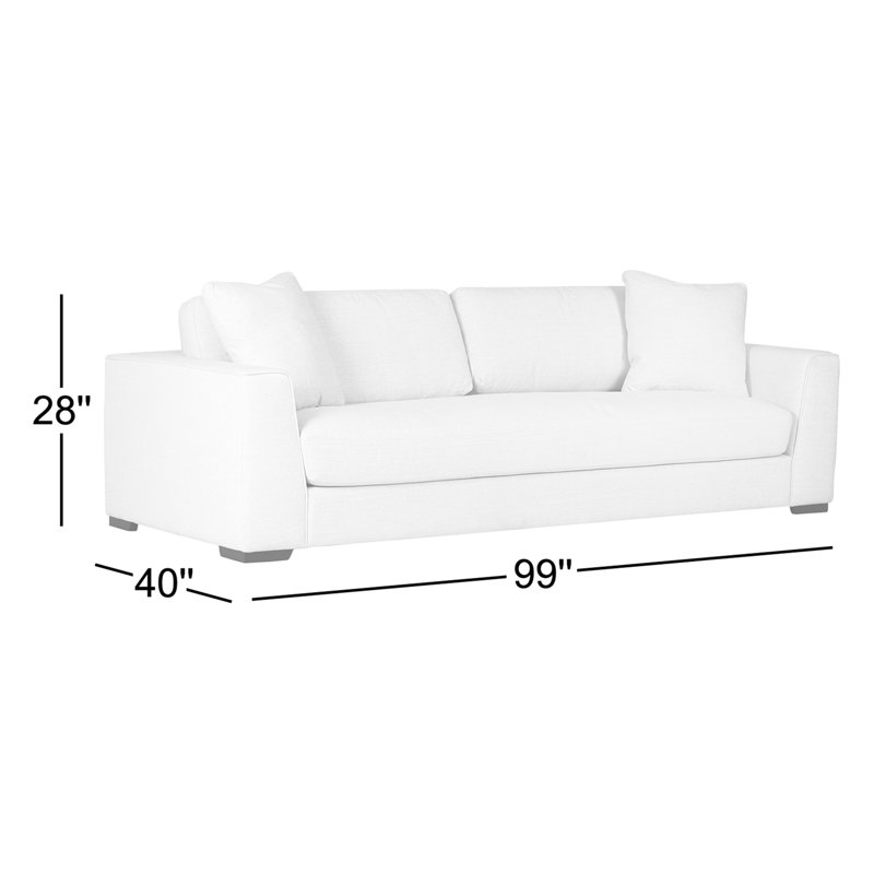 Mindi 99" Modern Upholstered Fabric Sofa