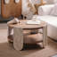 Table basse en bois sculpté, table de bout rétro avec rangement double couche, petite table d'appoint pour le salon, table de chevet de style palais pour les petits espaces