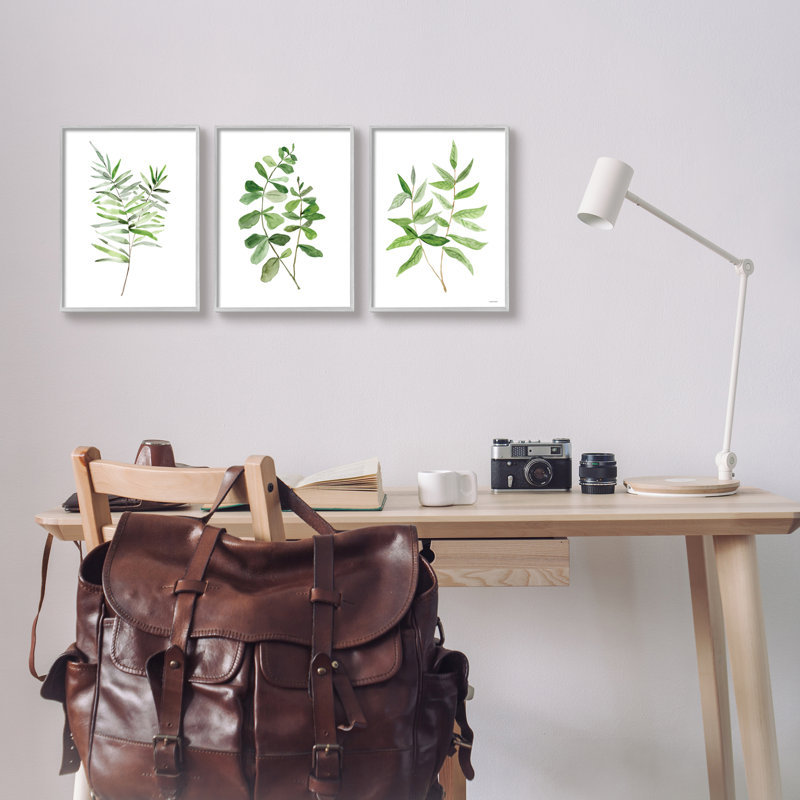 «Kitchen Herb Bunches Botanicals» par Sally Swatland - ensemble de 3 impressions, H 14 po x l 33 po x P 1,5 po