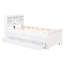 Lit plateforme simple avec tête de lit gigogne et 3 tiroirs - rangement en bois blanc pour tête de lit-1531716592