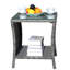 Table basse d'extérieur en gris de 19,54 po x 19,54 po x 21 po, avec arrosage et assemblage avec tissage transparent, requis-120264182-120264181