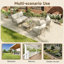 4-piece Outdoor Patio Set With Plastic Wood Table & Rope Storage, Loveseat + 2 Armchairs-1903667872-1903667874