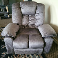 Kimbereley Modern Oversize Big Man 41 Wide Velvet 360 Degree Swivel Rocker Manual Recliner Chair with Heating and Massage Mercer41 Fabric: Brown Velv